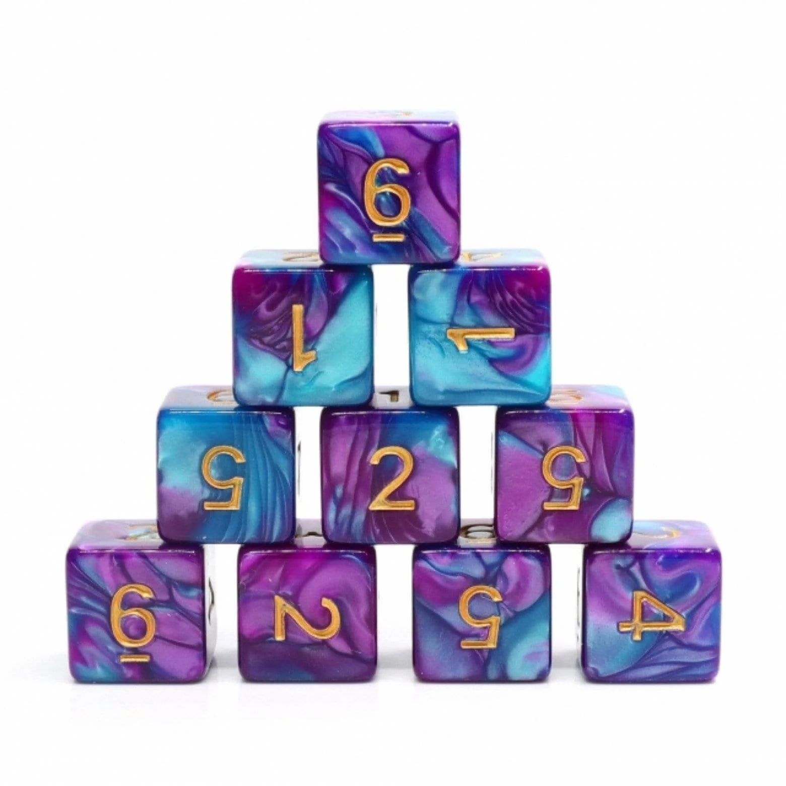 12 Piece D6 Dice Set - Mermaid Beach