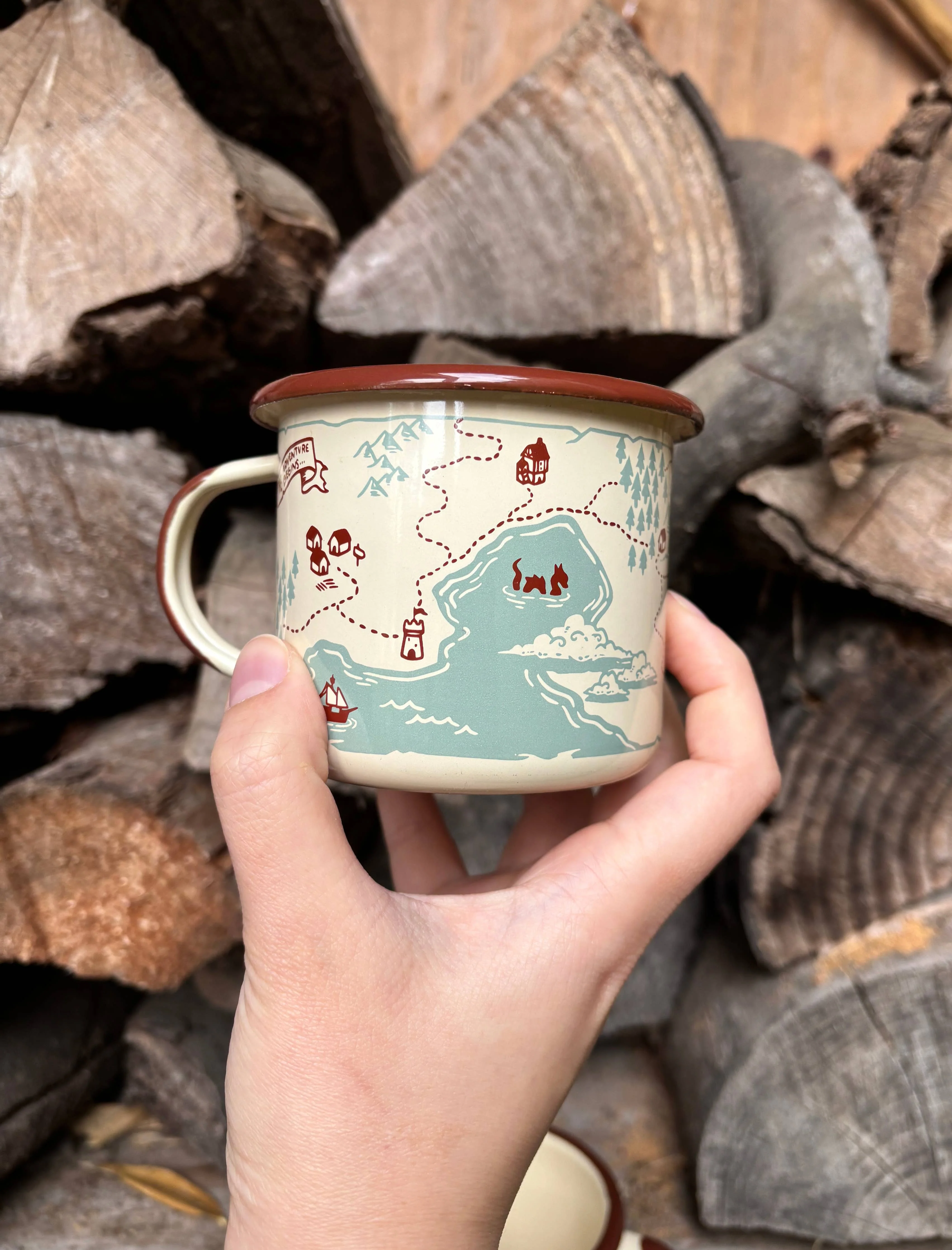 Adventure Map Enamel Mug - Image 3